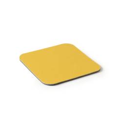 Star square coaster in ochre laminated pvc cm 10